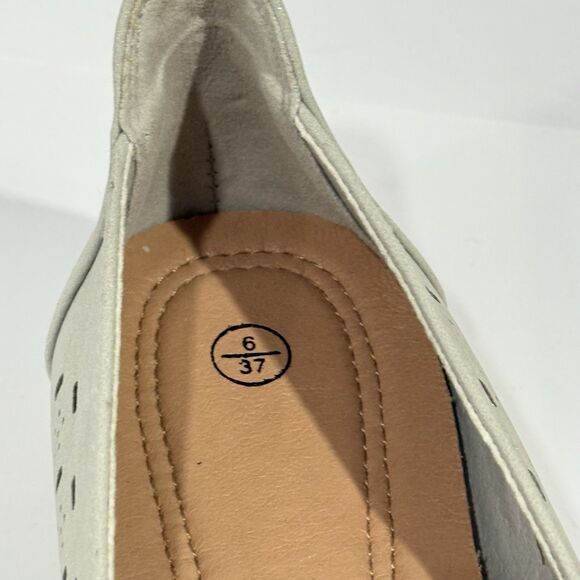 Rominz Women's Flats Shoes Comfortable Grey PU Leather Ballet Flats Size 6 - Picture 12 of 16